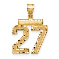 14K Yellow Gold Medium Diamond-cut Number 27 Charm view 1