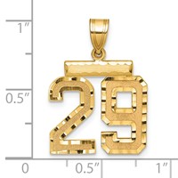 14K Yellow Gold Medium Diamond-cut Number 29 Charm view 2