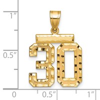 14K Medium Diamond-cut Number 30 Charm view 2