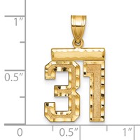 14K Yellow Gold Medium Diamond-cut Number 31 Charm view 2