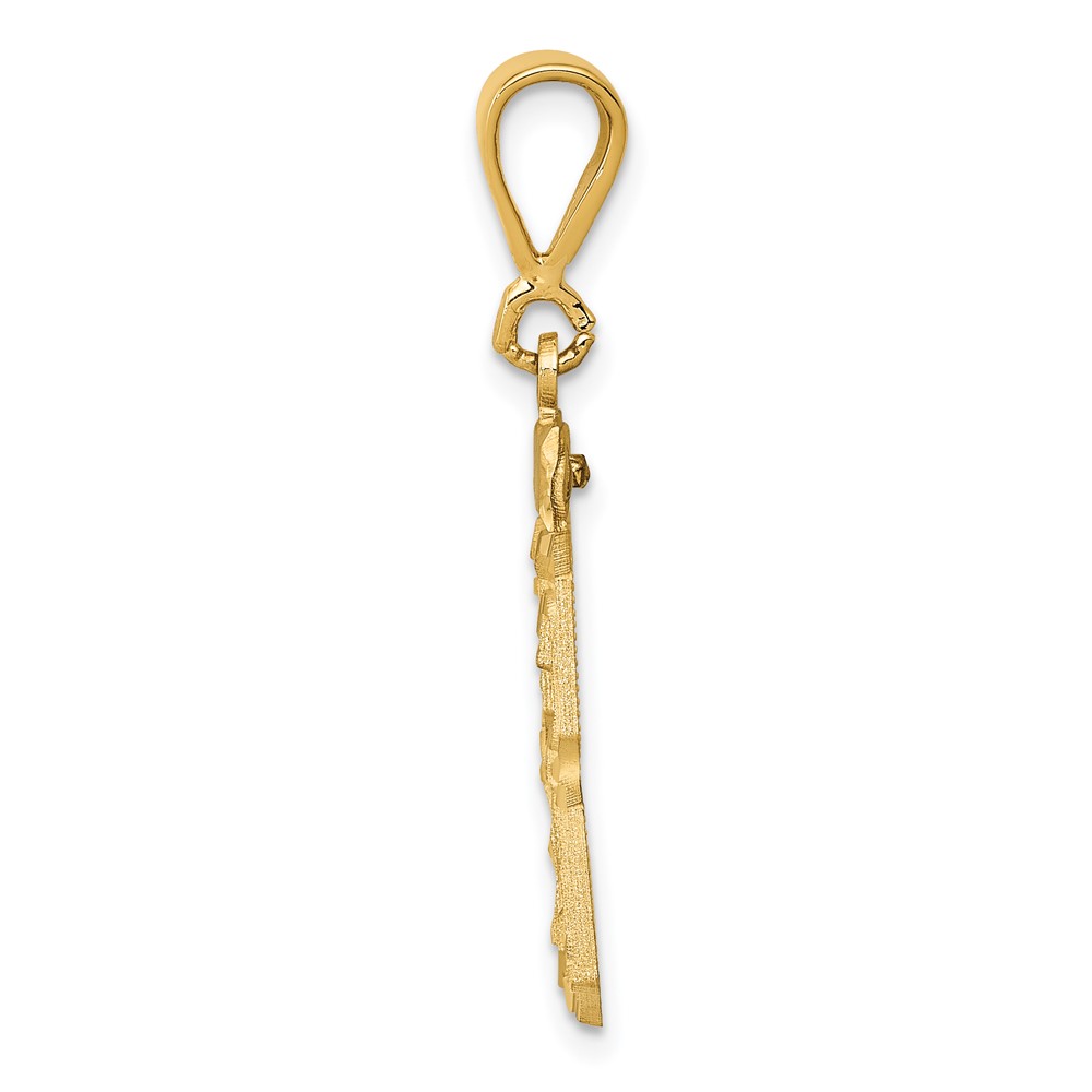 14k Medium Diamond-cut Number 33 Charm (MN33)