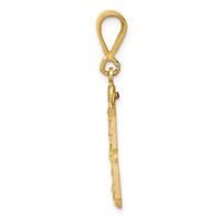 14K Yellow Gold Medium Diamond-cut Number 33 Charm view 2