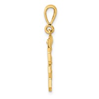 14K Yellow Gold Medium Diamond-cut Number 35 Charm view 2