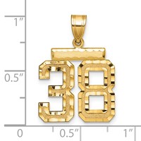 14K Yellow Gold Medium Diamond-cut Number 38 Charm view 2