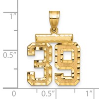 14K Yellow Gold Medium Diamond-cut Number 39 Charm view 2
