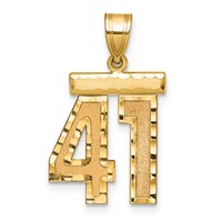 14K Yellow Gold Medium Diamond-cut Number 41 Charm view 1