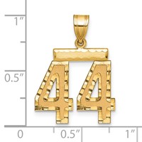 14K Medium Diamond-cut Number 44 Charm view 2
