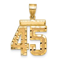 14K Yellow Gold Medium Diamond-cut Number 45 Charm view 1