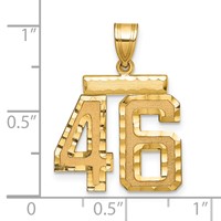 14K Yellow Gold Medium Diamond-cut Number 46 Charm view 2