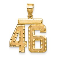 14K Yellow Gold Medium Diamond-cut Number 46 Charm view 1