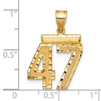 14K Medium Diamond-cut Number 47 Charm view 2