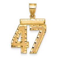 14K Medium Diamond-cut Number 47 Charm view 1