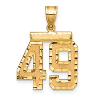 14K Medium Diamond-cut Number 49 Charm view 1
