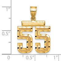 14K Medium Diamond-cut Number 55 Charm view 2