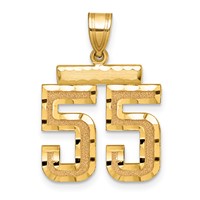 14K Medium Diamond-cut Number 55 Charm view 1