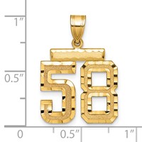 14K Yellow Gold Medium Diamond-cut Number 58 Charm view 2