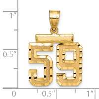 14K Medium Diamond-cut Number 59 Charm view 2