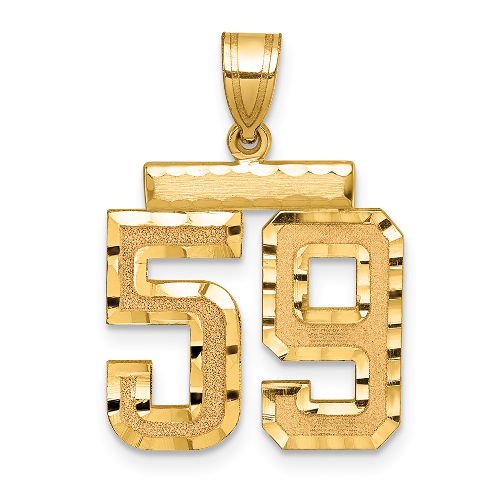 14K Medium Diamond-cut Number 59 Charm