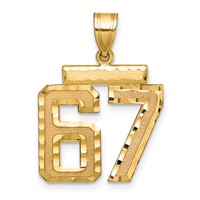 14K Medium Diamond-cut Number 67 Charm view 1
