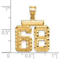 14K Yellow Gold Medium Diamond-cut Number 68 Charm view 2