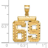 14K Medium Diamond-cut Number 69 Charm view 2