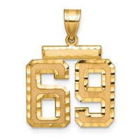 14K Medium Diamond-cut Number 69 Charm view 1