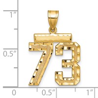 14K Yellow Gold Medium Diamond-cut Number 73 Charm view 2