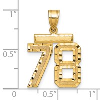 14K Yellow Gold Medium Diamond-cut Number 78 Charm view 2