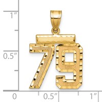 14K Medium Diamond-cut Number 79 Charm view 2