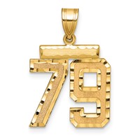 14K Medium Diamond-cut Number 79 Charm view 1