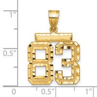 14K Medium Diamond-cut Number 83 Charm view 2