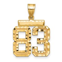 14K Medium Diamond-cut Number 83 Charm view 1