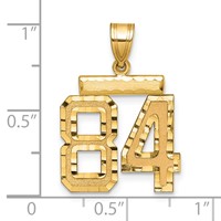 14K Yellow Gold Medium Diamond-cut Number 84 Charm view 2