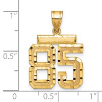 14K Yellow Gold Medium Diamond-cut Number 85 Charm view 3