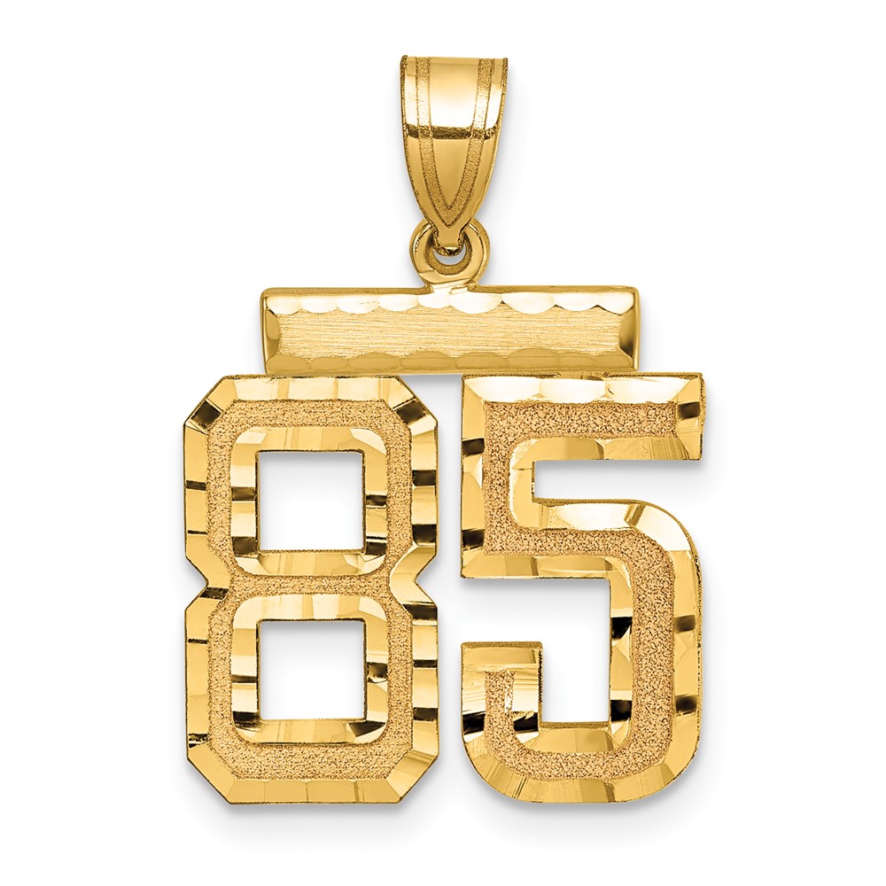 14K Yellow Gold Medium Diamond-cut Number 85 Charm