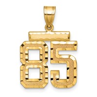 14K Yellow Gold Medium Diamond-cut Number 85 Charm view 1