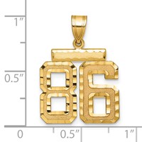 14K Yellow Gold Medium Diamond-cut Number 86 Charm view 2