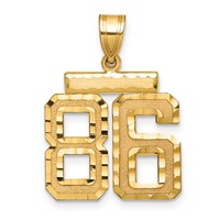 14K Yellow Gold Medium Diamond-cut Number 86 Charm view 1