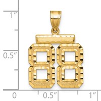 14K Medium Diamond-cut Number 88 Charm view 2