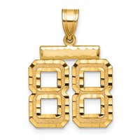 14K Medium Diamond-cut Number 88 Charm view 1