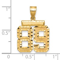 14K Yellow Gold Medium Diamond-cut Number 89 Charm view 2