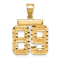 14K Yellow Gold Medium Diamond-cut Number 89 Charm view 1
