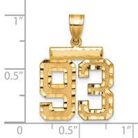 14K Yellow Gold Medium Diamond-cut Number 93 Charm view 2