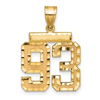 14K Yellow Gold Medium Diamond-cut Number 93 Charm view 1