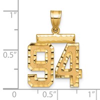 14K Yellow Gold Medium Diamond-cut Number 94 Charm view 2