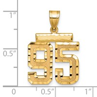 14K Medium Diamond-cut Number 95 Charm view 2