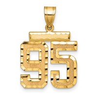 14K Medium Diamond-cut Number 95 Charm view 1