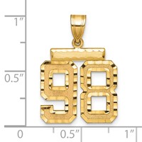 14K Medium Diamond-cut Number 98 Charm view 2