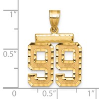 14K Medium Diamond-cut Number 99 Charm view 2