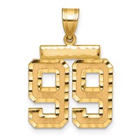 14K Medium Diamond-cut Number 99 Charm view 1